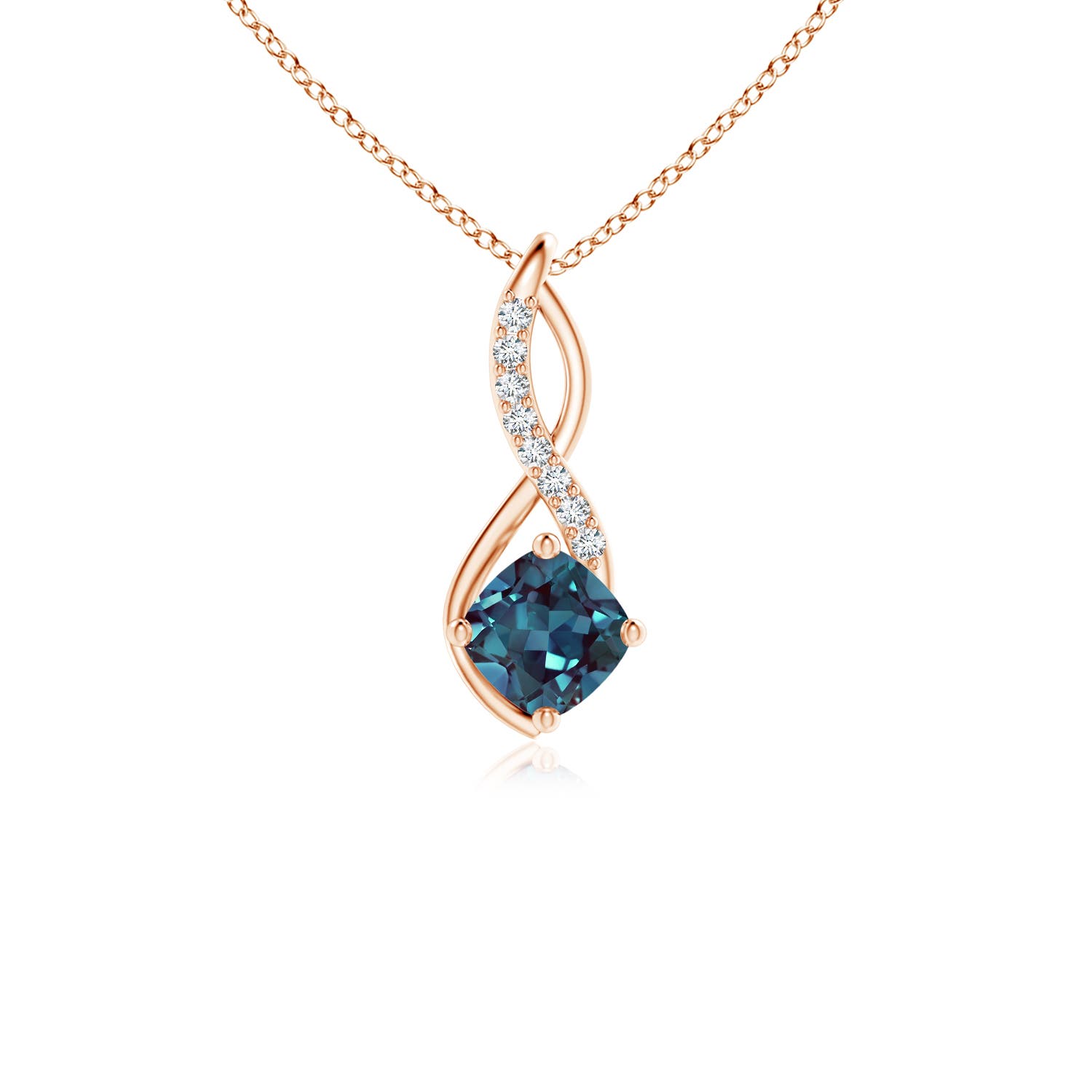 Image Representation of the Rose Gold Lab Grown Alexandrite Necklaces & Pendants