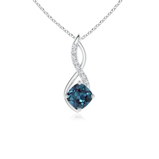 6mm Labgrown Lab-Grown Alexandrite Infinity Pendant with Diamond Accents in White Gold