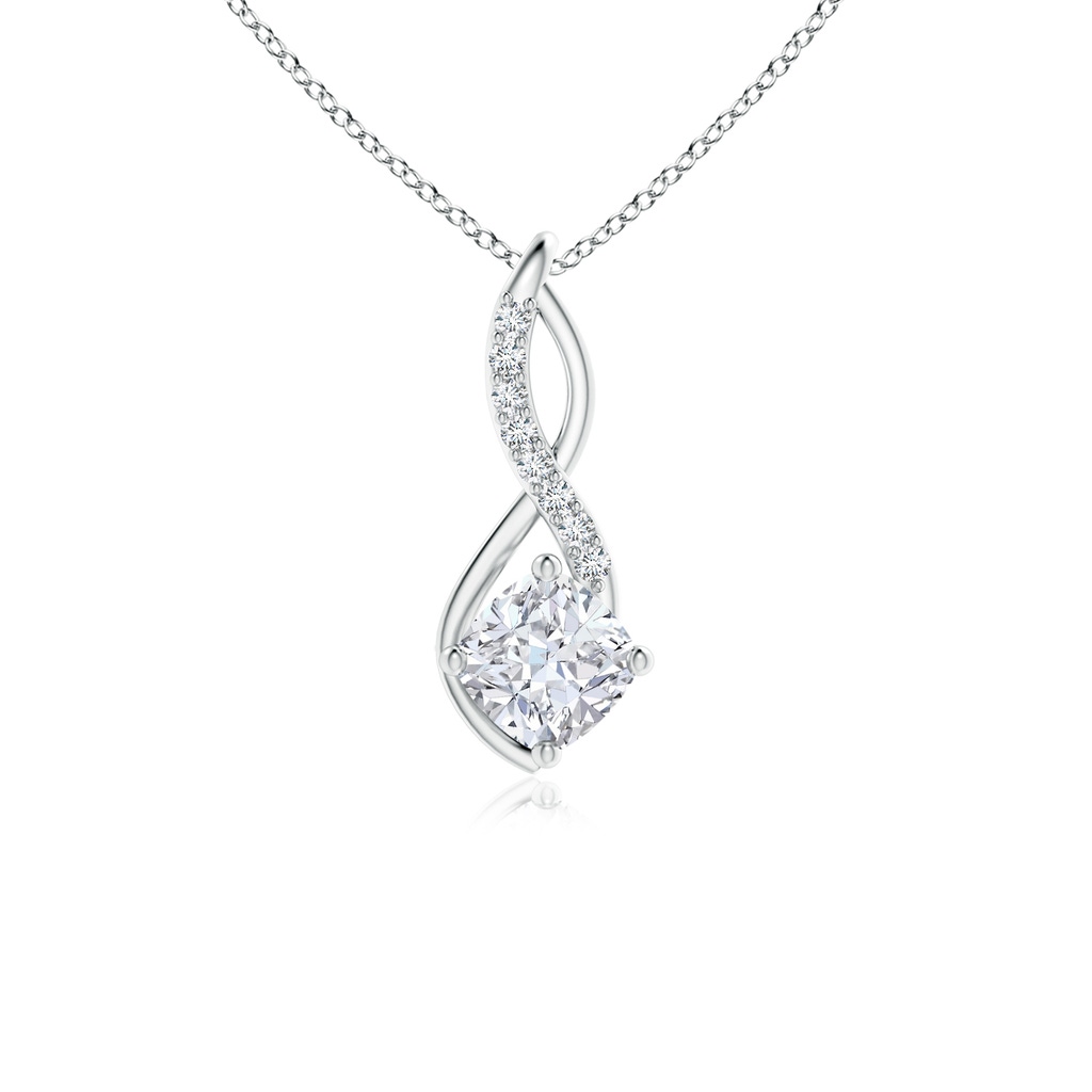 6mm FGVS Lab-Grown Diamond Infinity Pendant in 18K White Gold