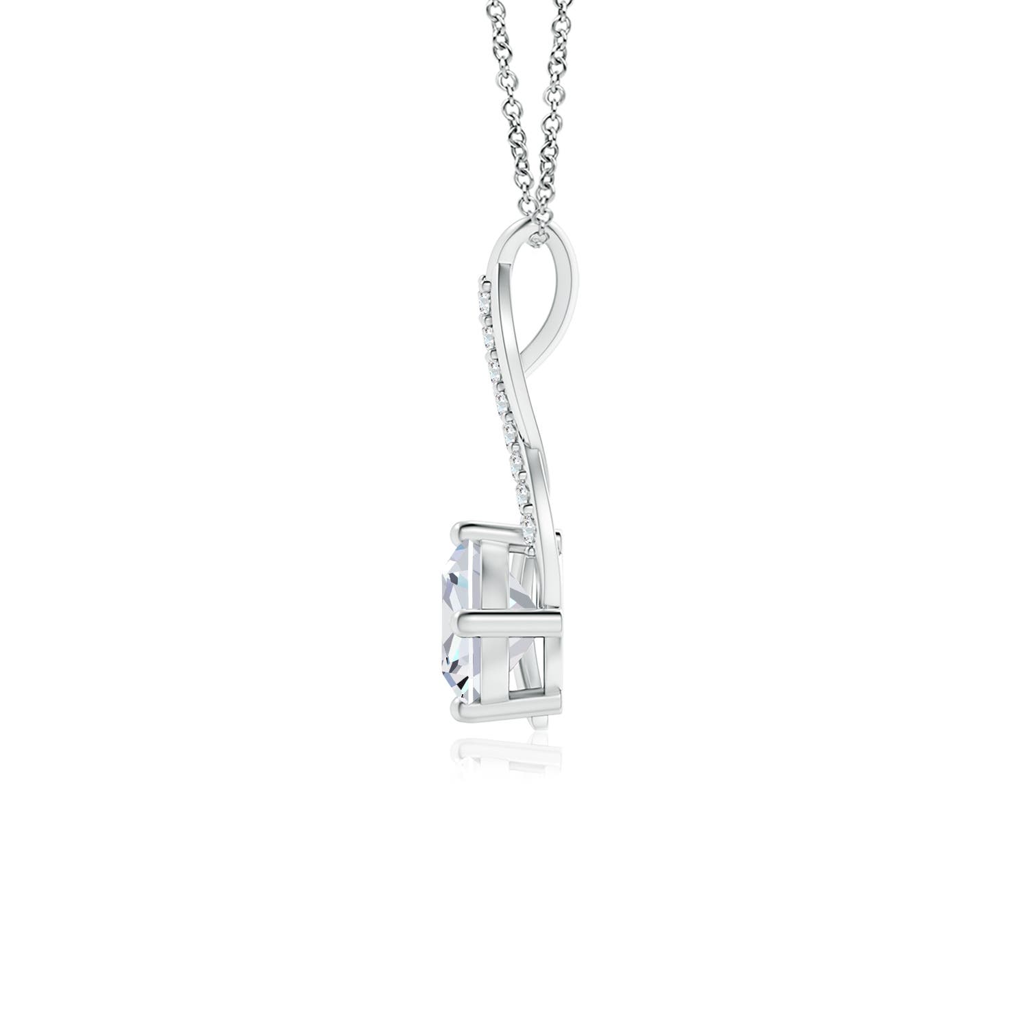 6mm FGVS Cushion Lab-Grown Diamond Infinity Pendant with Accents in White Gold - side 3