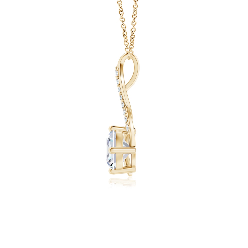 6mm FGVS Cushion Lab-Grown Diamond Infinity Pendant with Accents in Yellow Gold - side 199