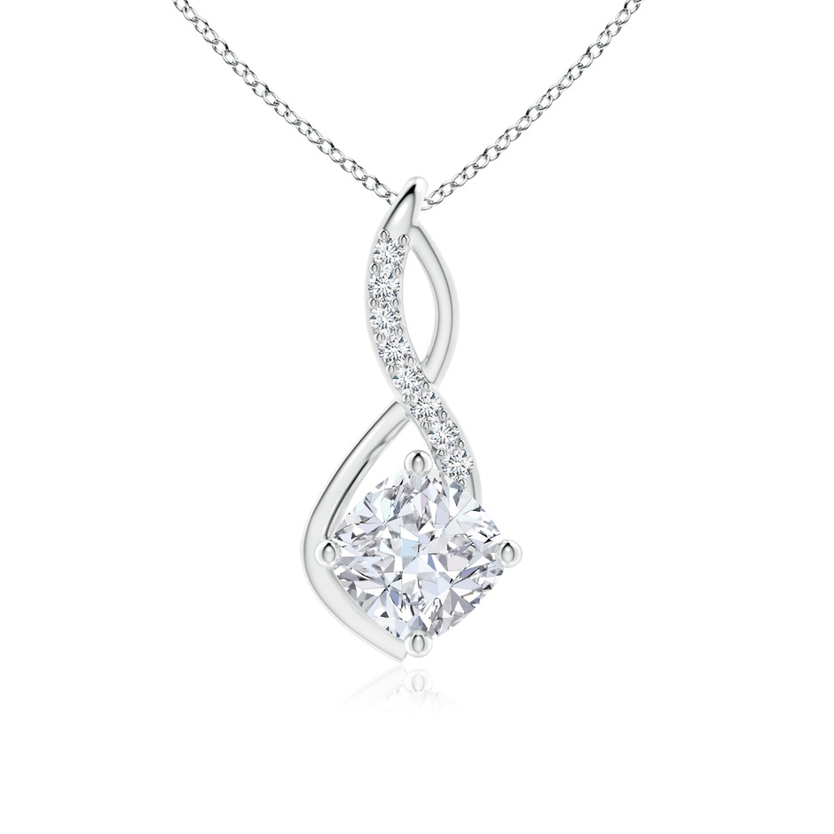 8mm FGVS Cushion Lab-Grown Diamond Infinity Pendant with Accents in P950 Platinum 