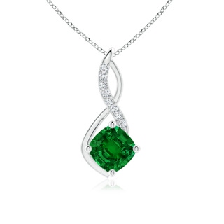 8mm Labgrown Lab-Grown Emerald Infinity Pendant with Lab Diamond Accents in P950 Platinum