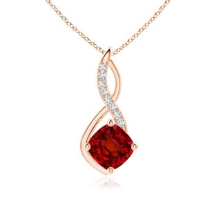 8mm Labgrown Lab-Grown Ruby Infinity Pendant with Lab Diamond Accents in 9K Rose Gold