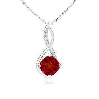 8mm Labgrown Lab-Grown Ruby Infinity Pendant with Lab Diamond Accents in P950 Platinum