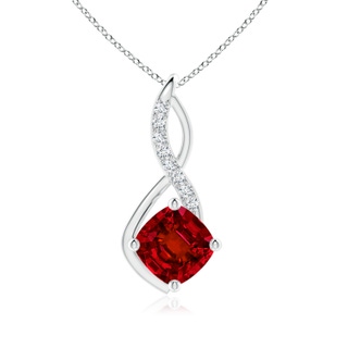 9mm Labgrown Lab-Grown Ruby Infinity Pendant with Lab Diamond Accents in P950 Platinum