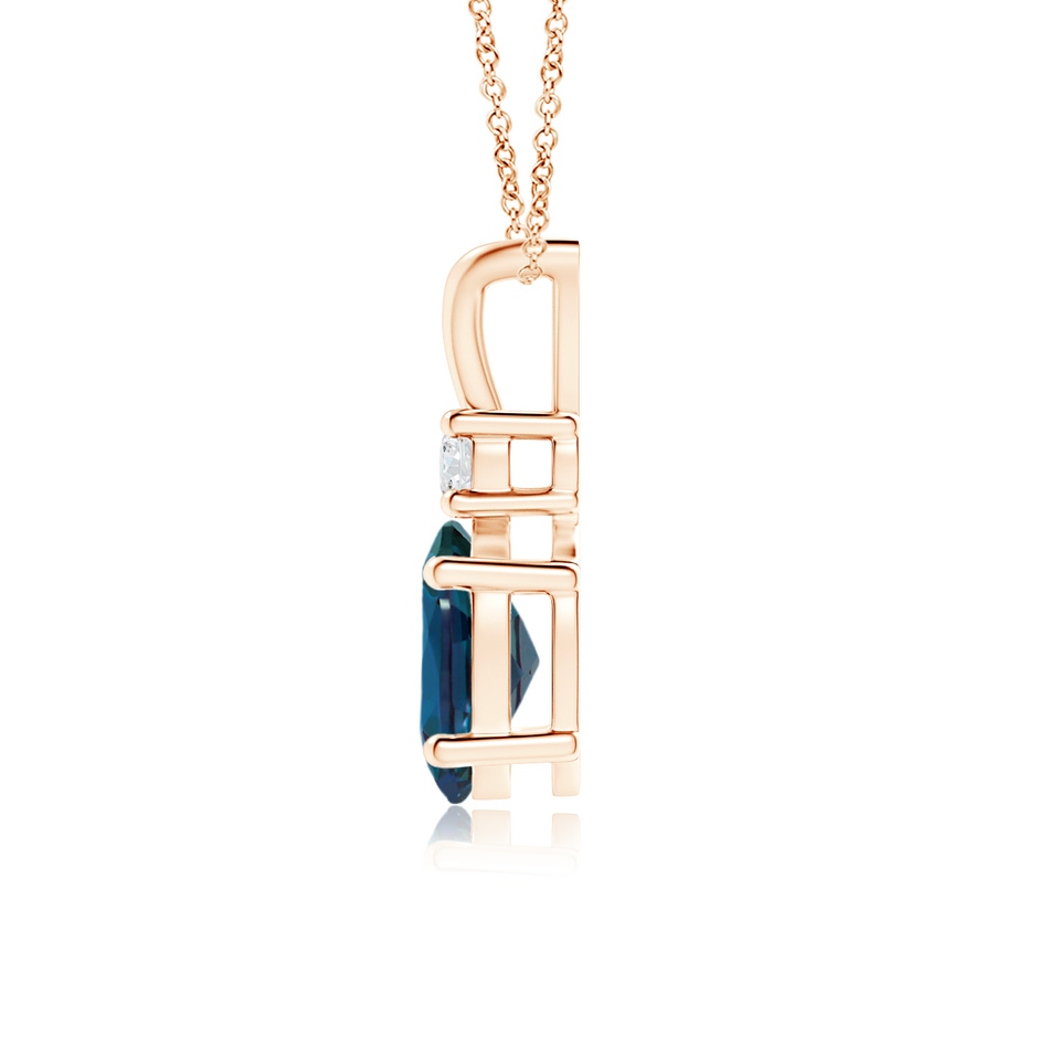 8x6mm Labgrown V-Bale Oval Lab-Grown Alexandrite Solitaire Pendant with Diamond in Rose Gold side 199