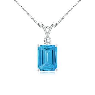 8x6mm Labgrown Emerald-Cut Lab-Grown Fancy Intense Blue Diamond Solitaire Pendant in P950 Platinum