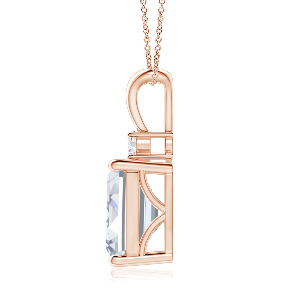 10x8.5mm FGVS Lab-Grown Emerald-Cut Diamond Solitaire Pendant with Diamond Accent in 18K Rose Gold side 199