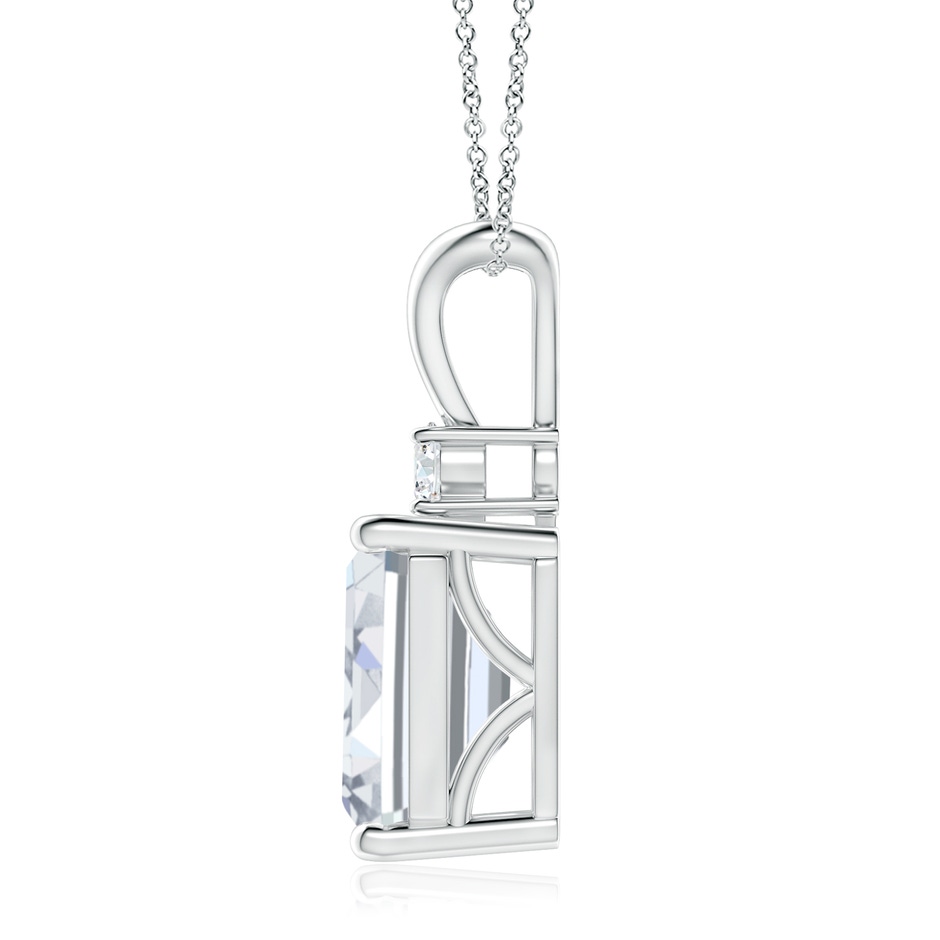10x8.5mm FGVS Lab-Grown Emerald-Cut Diamond Solitaire Pendant with Diamond Accent in S999 Silver side 199