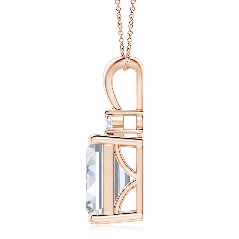12x10mm FGVS Lab-Grown Emerald-Cut Diamond Solitaire Pendant with Diamond Accent in Rose Gold side 199