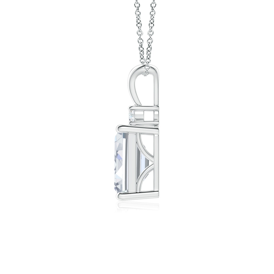7x5mm FGVS Lab-Grown Emerald-Cut Diamond Solitaire Pendant with Diamond Accent in S999 Silver side 199