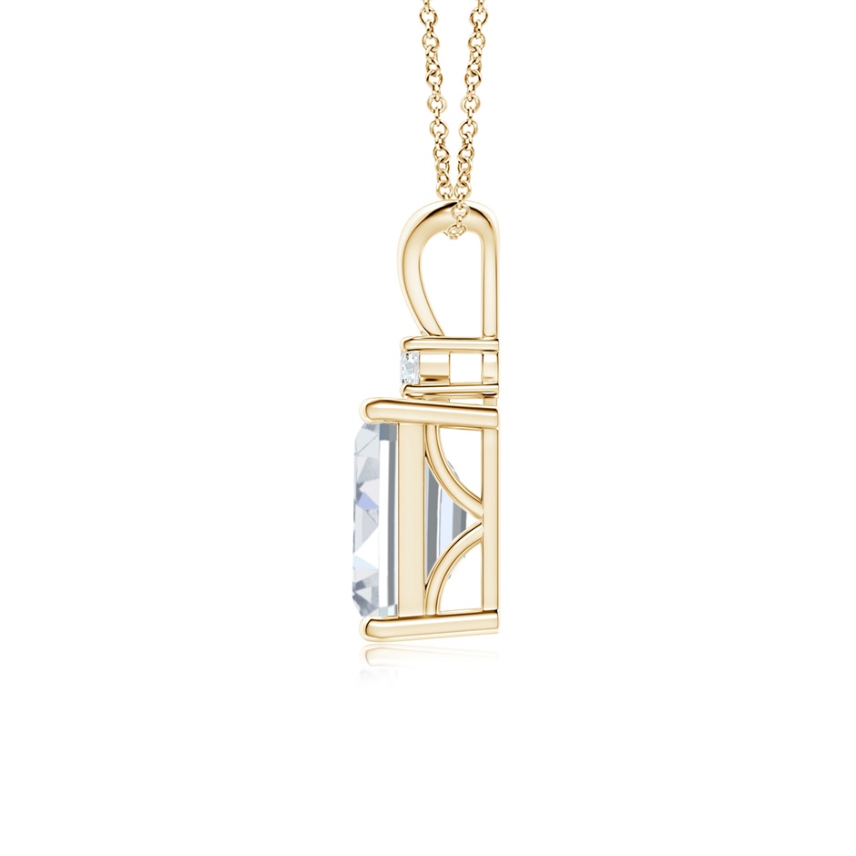 8x6mm FGVS Lab-Grown Emerald-Cut Diamond Solitaire Pendant with Diamond Accent in Yellow Gold side 199