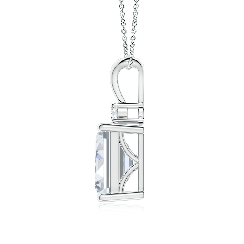 9x7mm FGVS Lab-Grown Emerald-Cut Diamond Solitaire Pendant with Diamond Accent in White Gold side 199