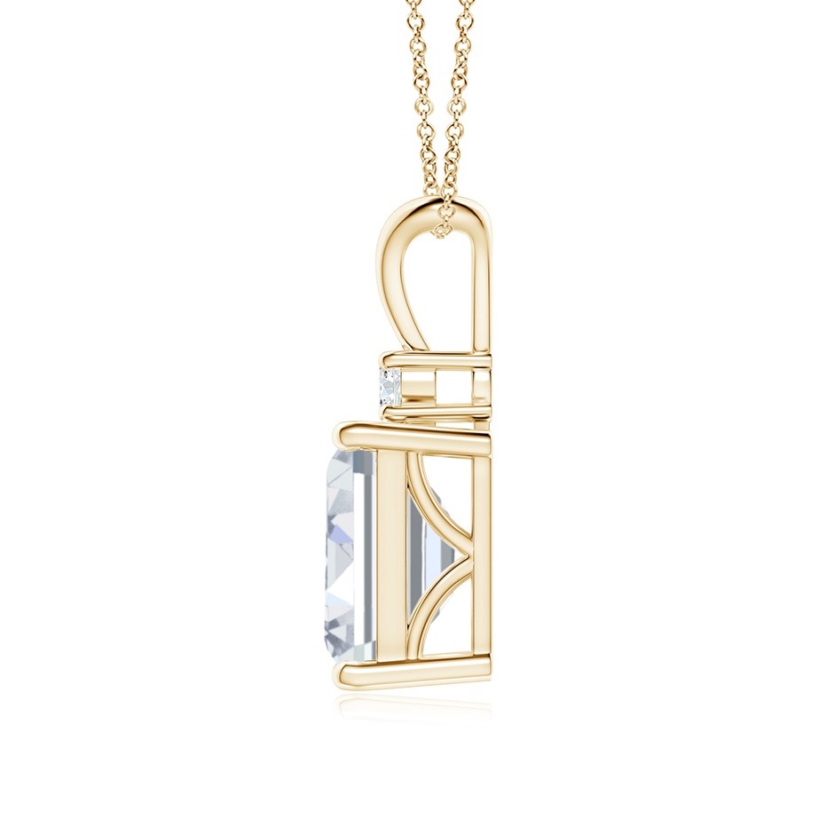 9x7mm FGVS Lab-Grown Emerald-Cut Diamond Solitaire Pendant with Diamond Accent in Yellow Gold side 199