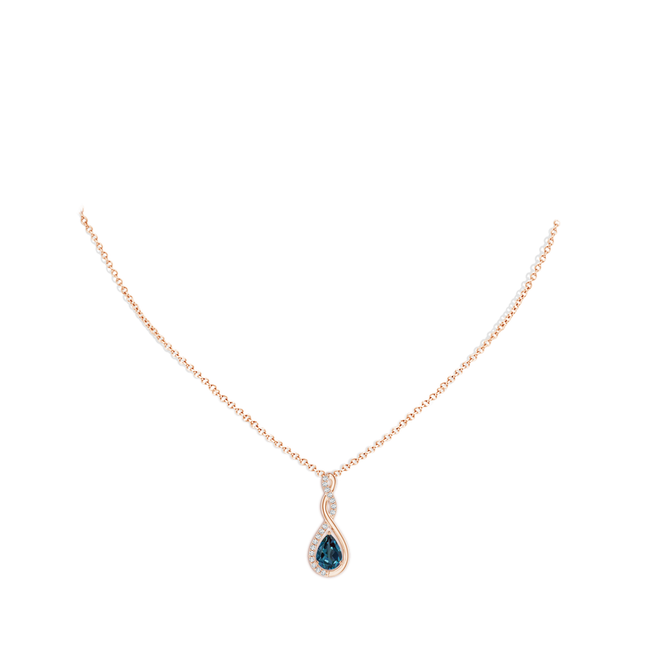 7x5mm Labgrown Twisted Infinity Floating Lab-Grown Alexandrite Drop Pendant in 18K Rose Gold pen