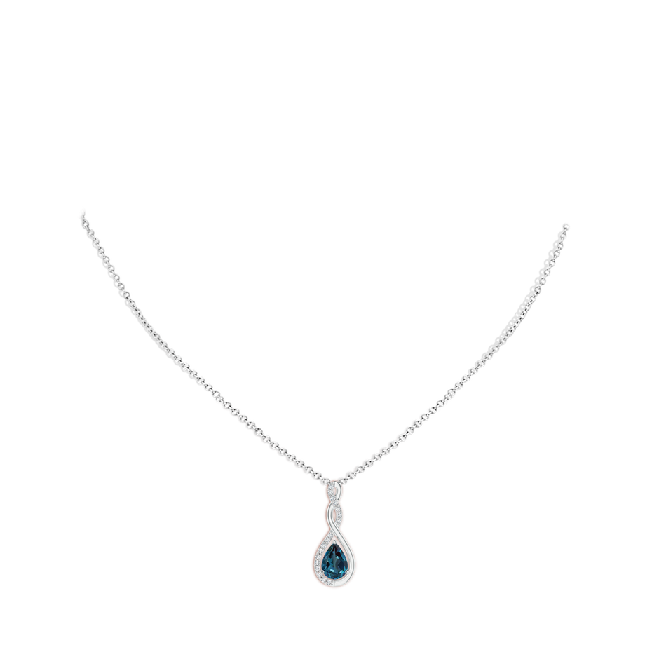 7x5mm Labgrown Twisted Infinity Floating Lab-Grown Alexandrite Drop Pendant in P950 Platinum pen