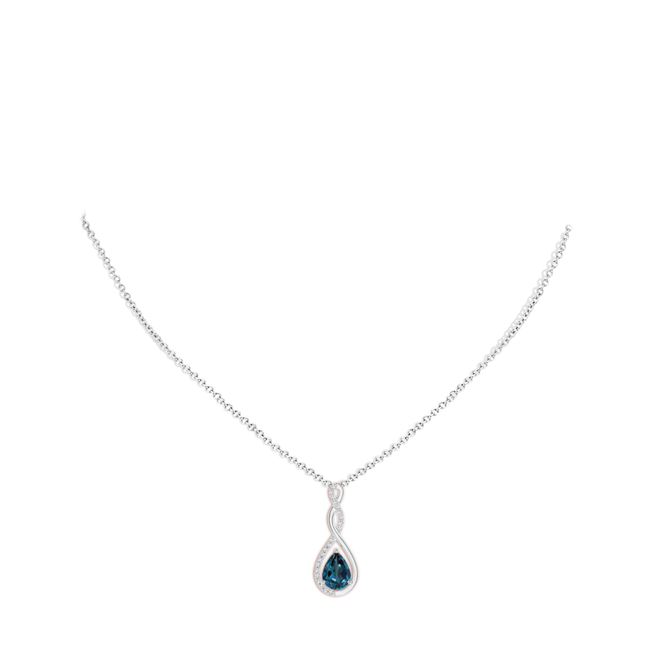 8x6mm Labgrown Twisted Infinity Floating Lab-Grown Alexandrite Drop Pendant in 18K White Gold pen