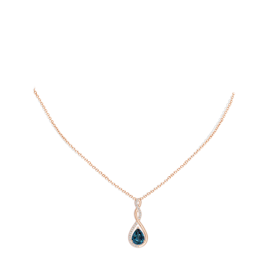9x7mm Labgrown Twisted Infinity Floating Lab-Grown Alexandrite Drop Pendant in 18K Rose Gold pen