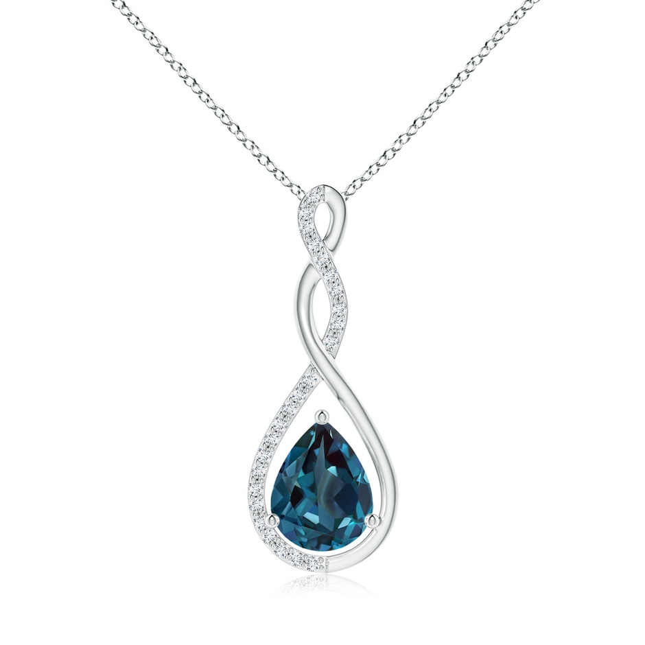9x7mm Labgrown Twisted Infinity Floating Lab-Grown Alexandrite Drop Pendant in P950 Platinum 