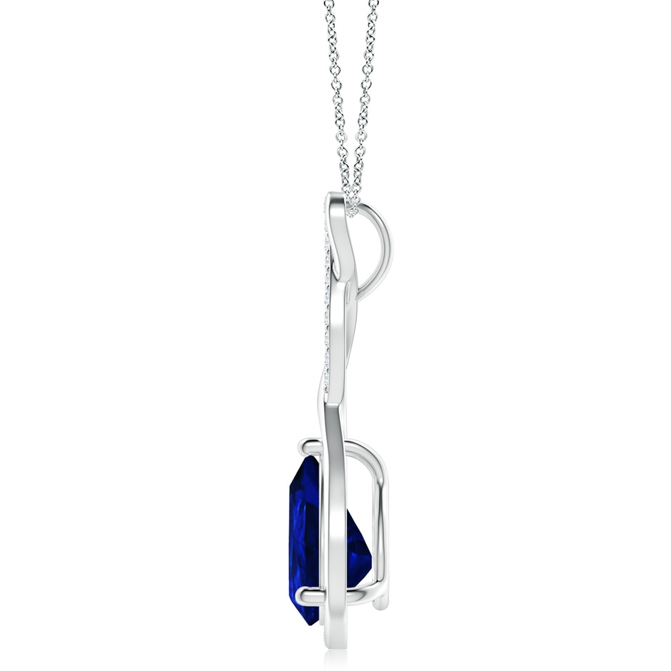 12x10mm Labgrown Lab-Grown Twisted Infinity Floating Blue Sapphire Drop Pendant in P950 Platinum side 199