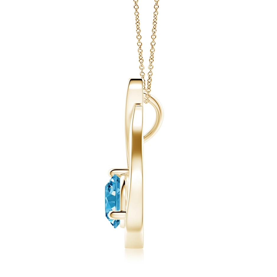 7mm Labgrown Floating Lab-Grown Fancy Intense Blue Diamond Tulip Pendant in Yellow Gold side 199