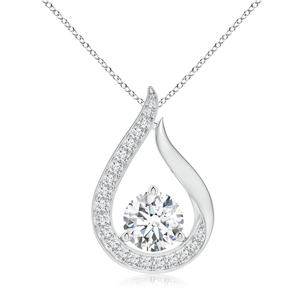 7mm FGVS Lab-Grown Floating Diamond Tulip Pendant in P950 Platinum