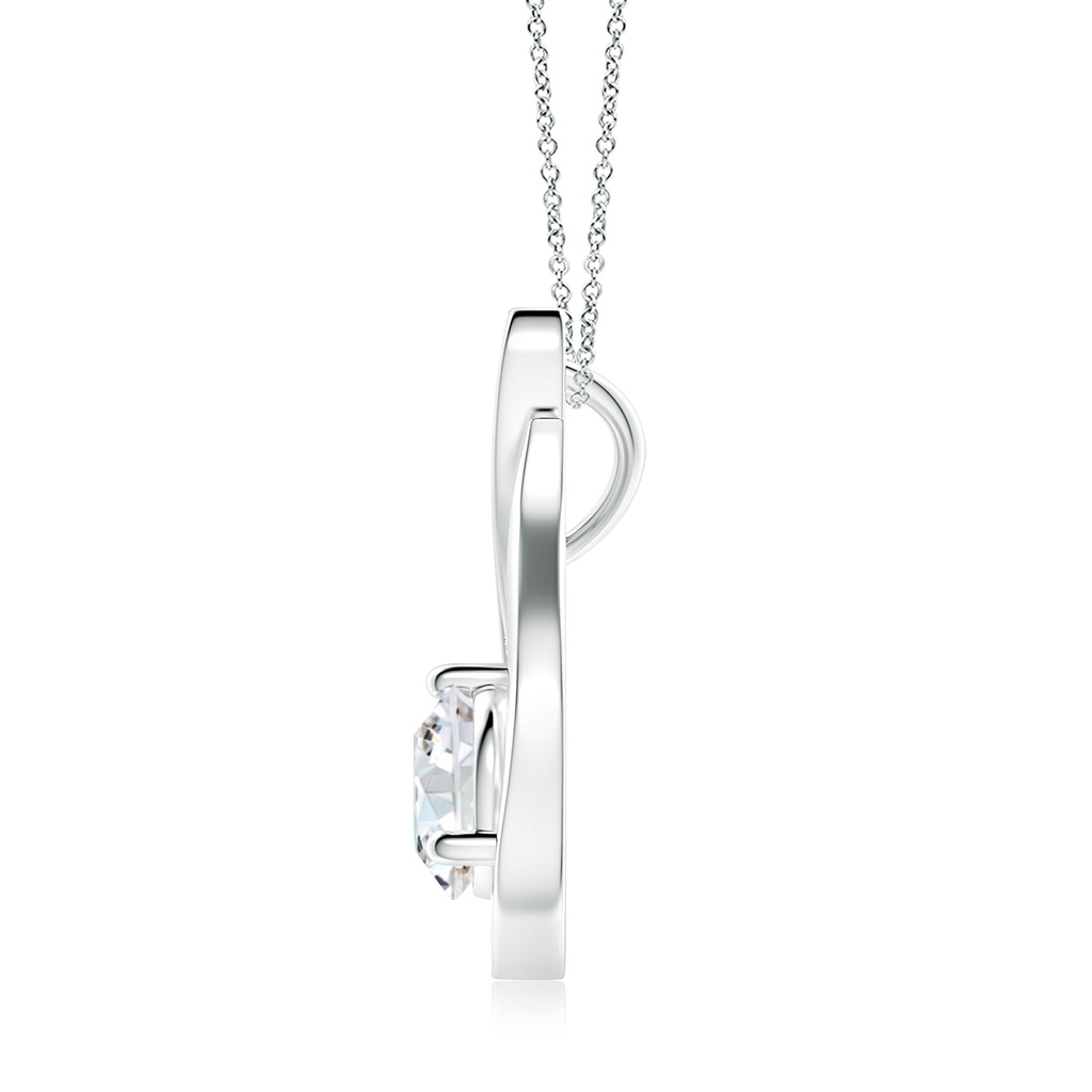 7mm FGVS Lab-Grown Floating Diamond Tulip Pendant in P950 Platinum - side 199
