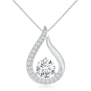 8mm FGVS Lab-Grown Floating Diamond Tulip Pendant in P950 Platinum