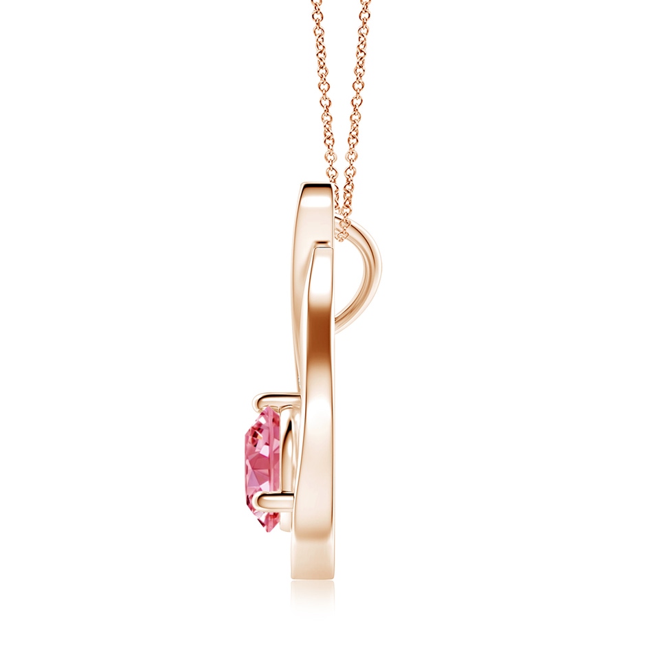 7mm Labgrown Floating Lab-Grown Fancy Intense Pink Diamond Tulip Pendant in Rose Gold side 199