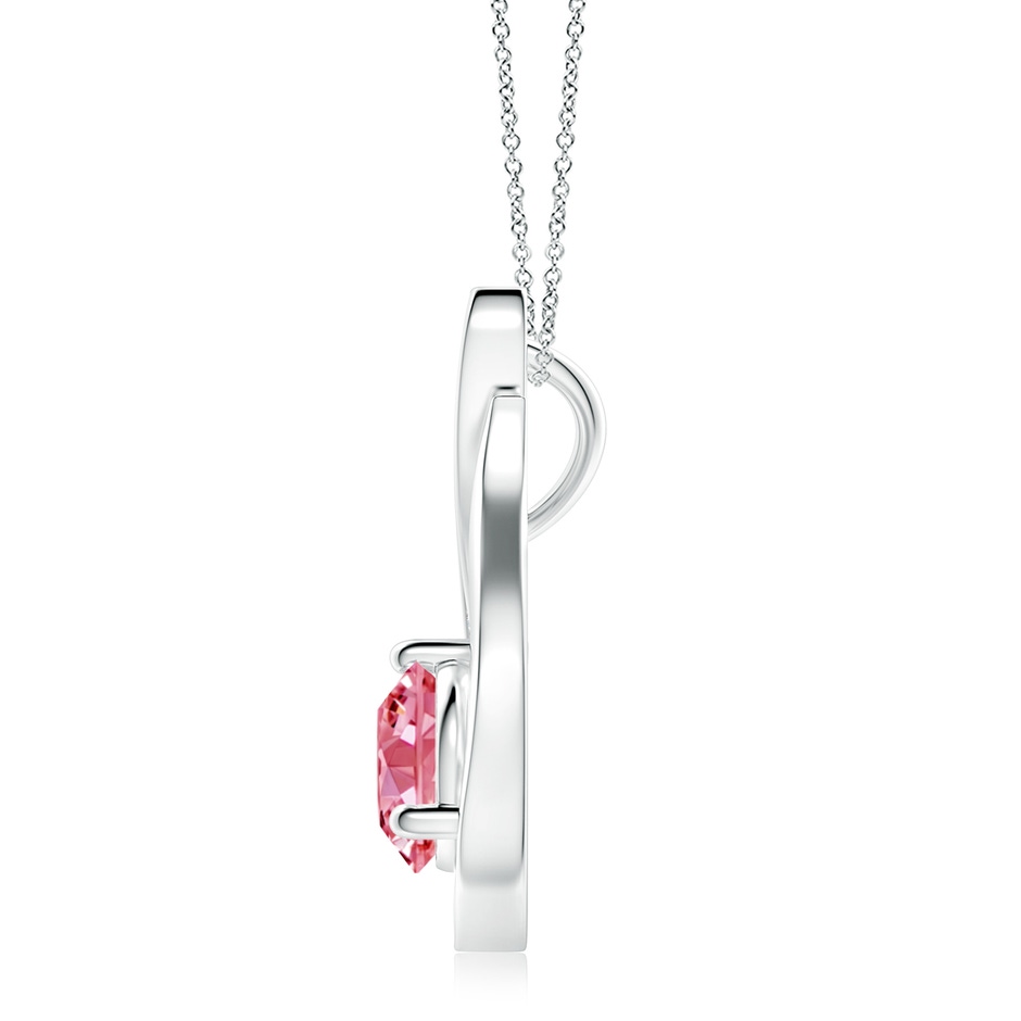 8mm Labgrown Floating Lab-Grown Fancy Intense Pink Diamond Tulip Pendant in White Gold side 199