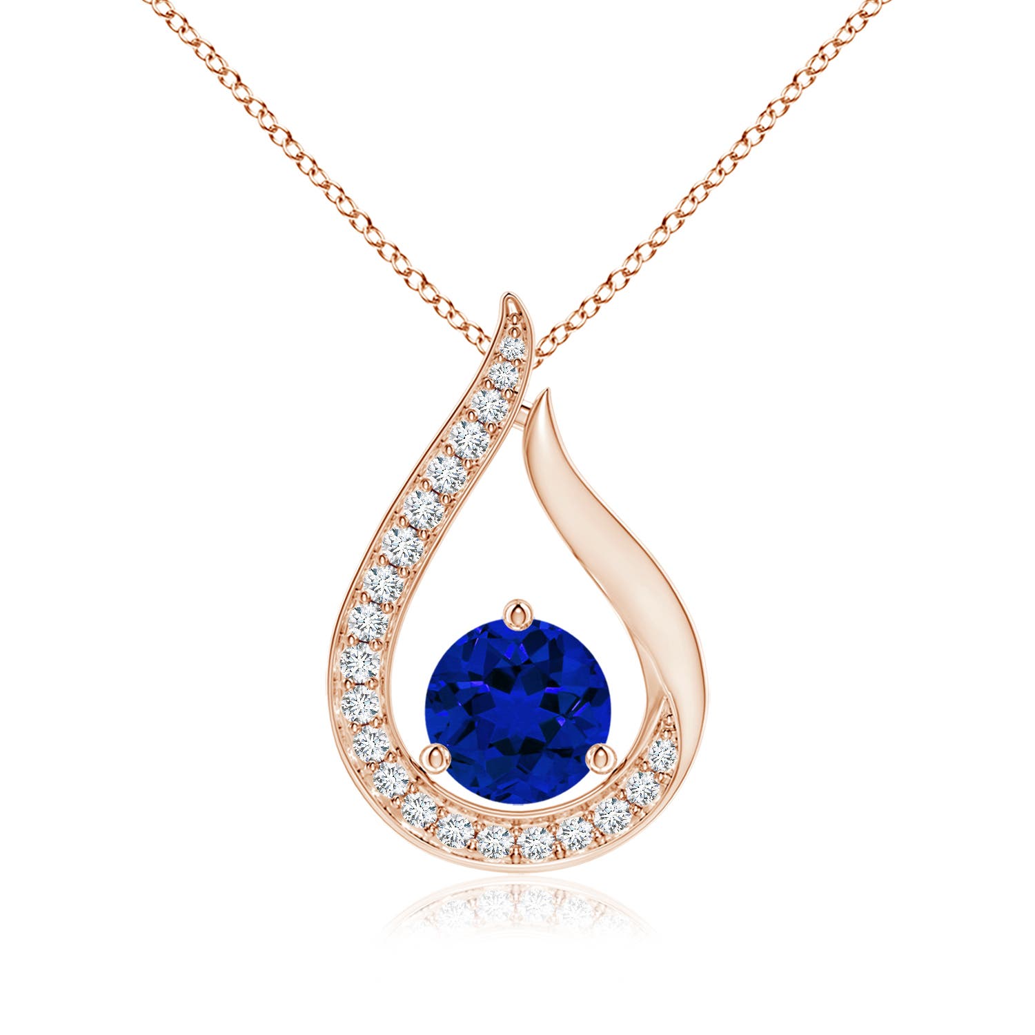 Premium - Lab-Grown Blue Sapphire / 1.16 CT / 18 KT Rose Gold