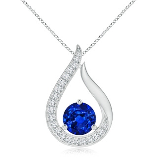 Round Lab-Grown Lab Grown Blue Sapphire
