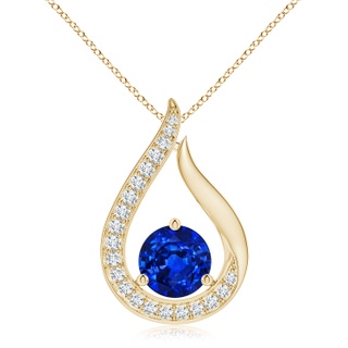 Round Lab-Grown Lab Grown Blue Sapphire