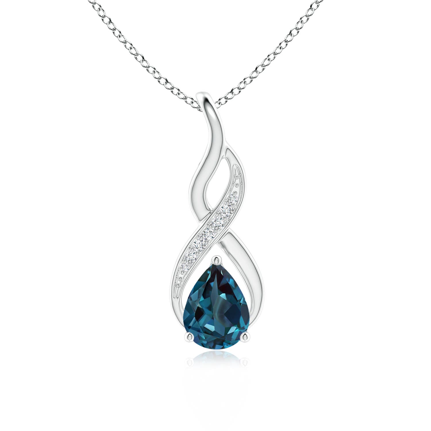 8x6mm Labgrown Lab-Grown Alexandrite Infinity Swirl Pendant with Diamonds in P950 Platinum