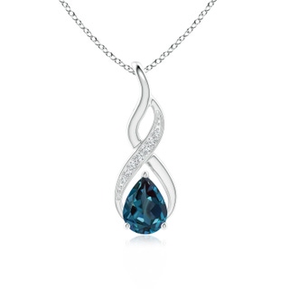 8x6mm Labgrown Lab-Grown Alexandrite Infinity Swirl Pendant with Diamonds in White Gold