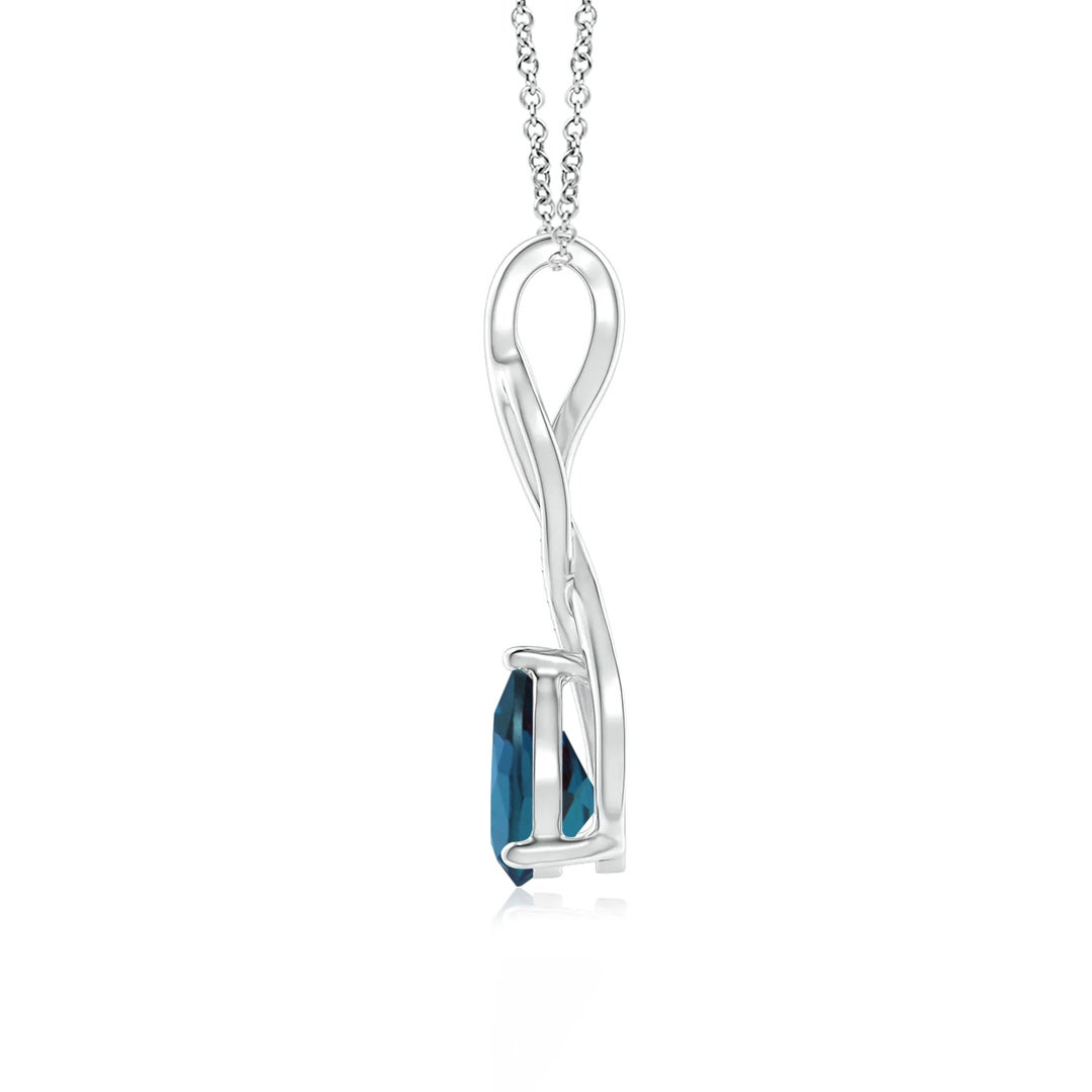 8x6mm Labgrown Lab-Grown Alexandrite Infinity Swirl Pendant with Diamonds in White Gold - side 3