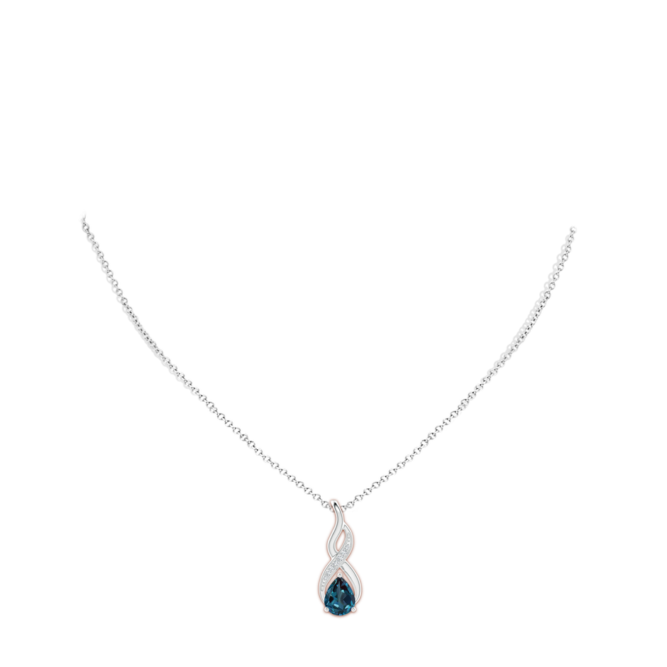 9x7mm Labgrown Lab-Grown Alexandrite Infinity Swirl Pendant with Diamonds in 18K White Gold pen