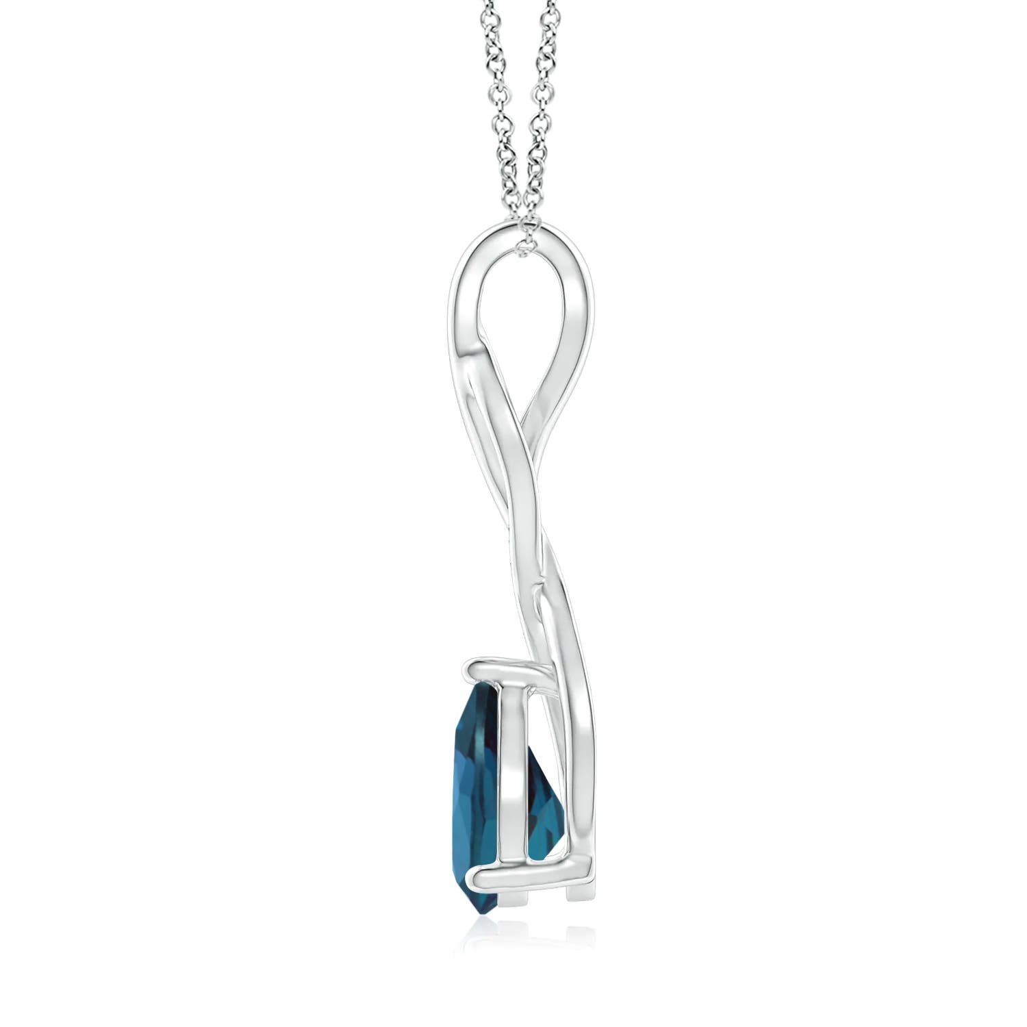 9x7mm Labgrown Lab-Grown Alexandrite Infinity Swirl Pendant with Diamonds in White Gold