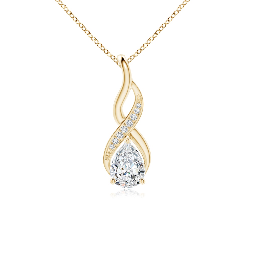 7.7x5.7mm FGVS Lab-Grown Diamond Infinity Swirl Pendant with Accents in Yellow Gold