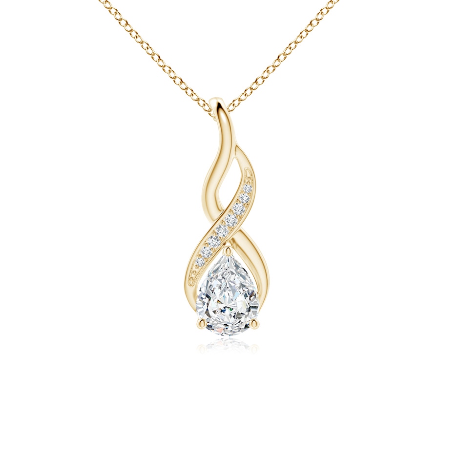 7.7x5.7mm FGVS Lab-Grown Diamond Infinity Swirl Pendant with Accents in Yellow Gold 