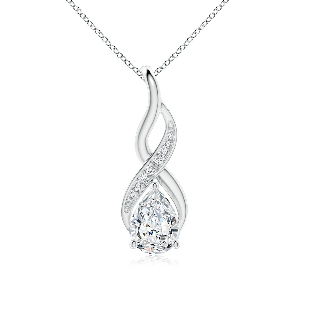 8.5x6.5mm FGVS Lab-Grown Diamond Infinity Swirl Pendant with Accents in 18K White Gold