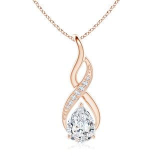 9x7mm FGVS Lab-Grown Diamond Infinity Swirl Pendant with Accents in Rose Gold