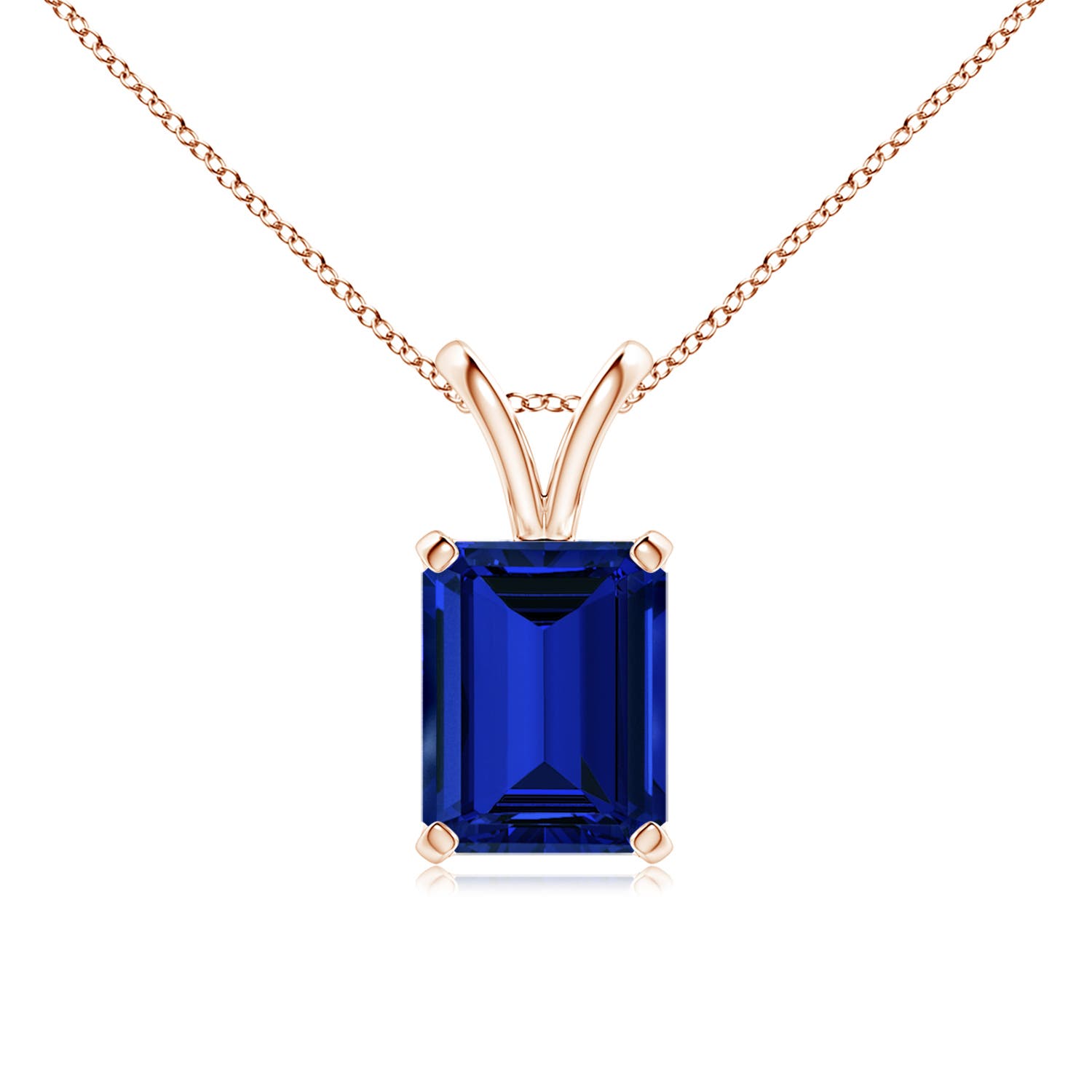 Premium - Lab-Grown Blue Sapphire / 2.45 CT / 18 KT Rose Gold