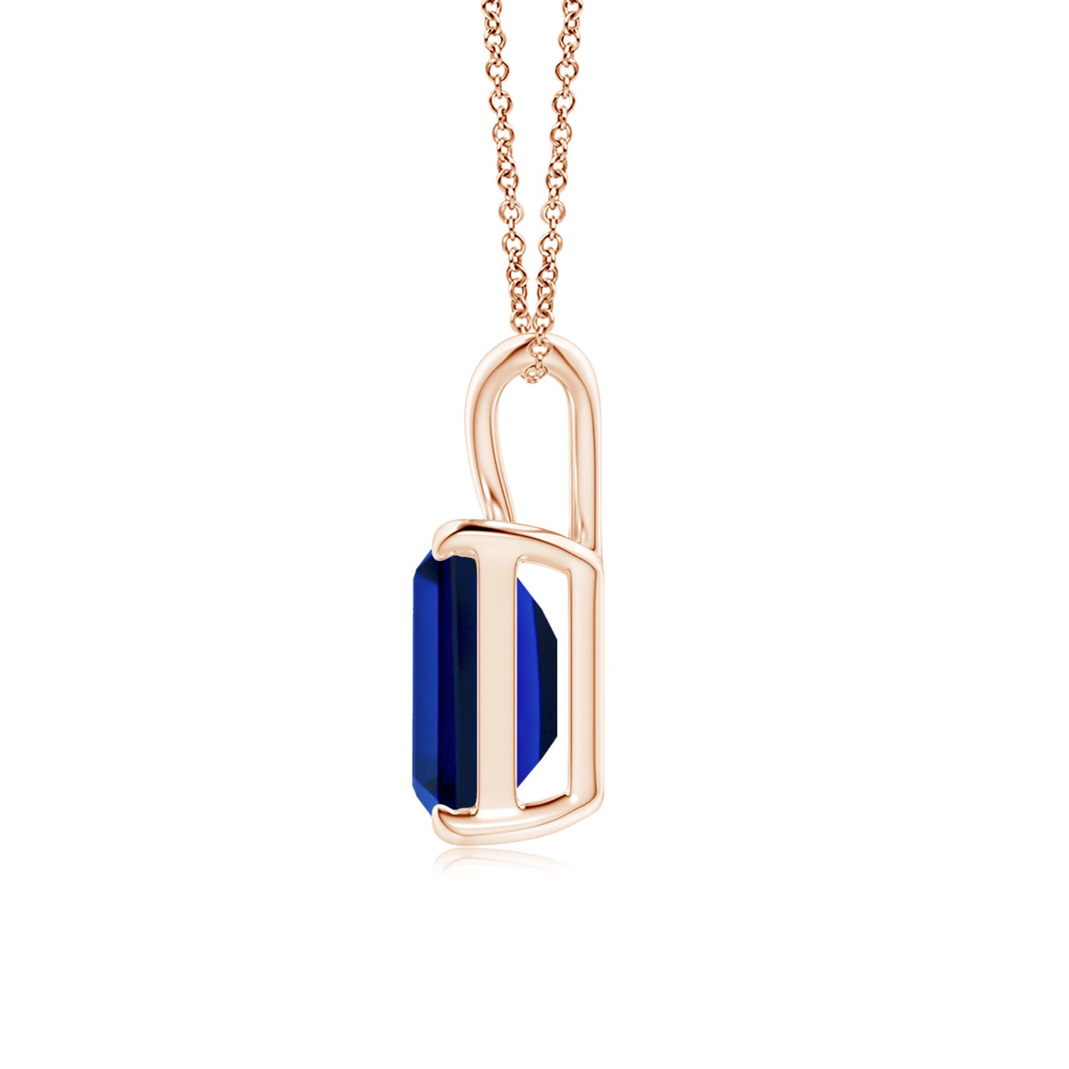 Premium - Lab-Grown Blue Sapphire / 2.45 CT / 18 KT Rose Gold