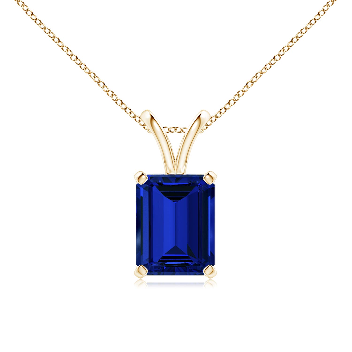 Premium - Lab-Grown Blue Sapphire / 2.45 CT / 18 KT Yellow Gold