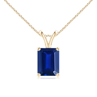 Emerald Cut Lab-Grown Lab Grown Blue Sapphire