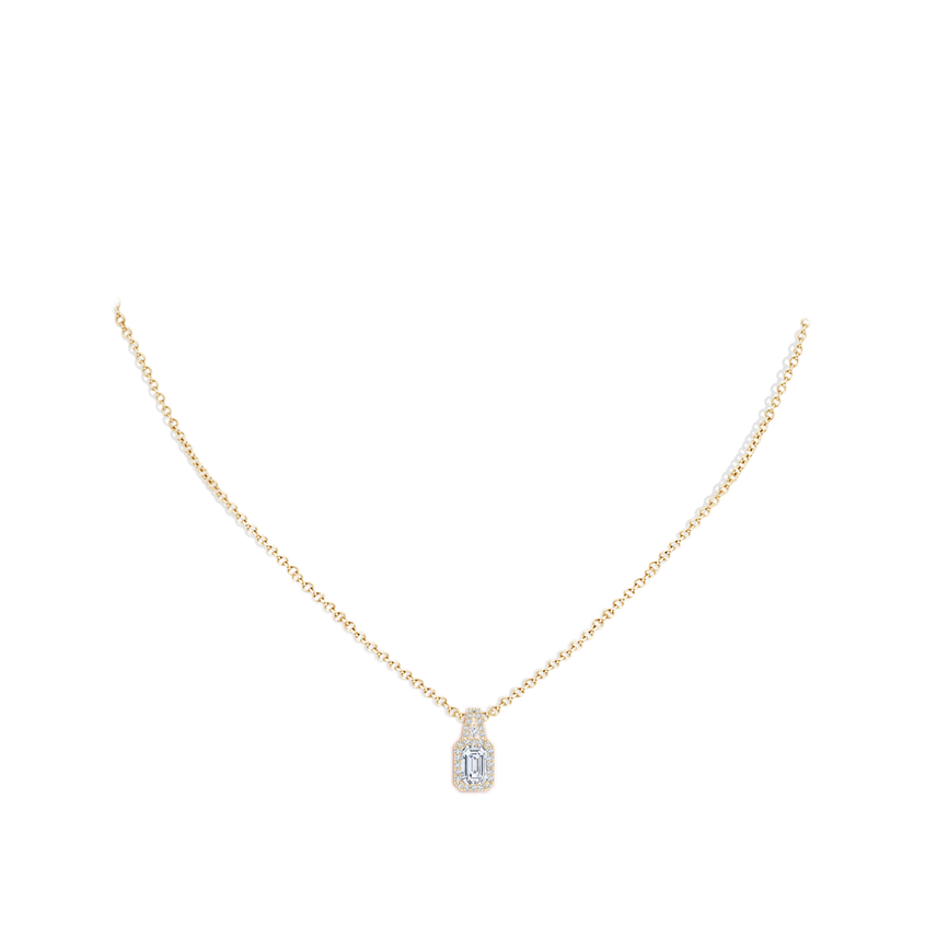 LabGrown EmeraldCut Diamond Halo Pendant
