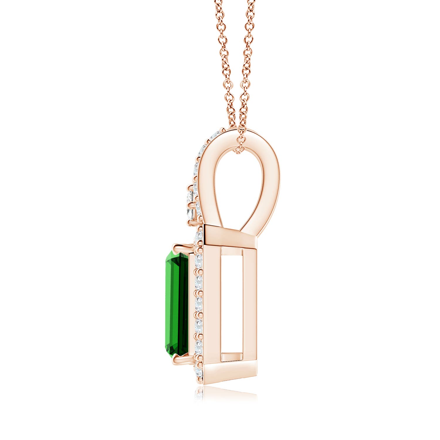 Premium - Lab-Grown Emerald / 1.21 CT / 14 KT Rose Gold