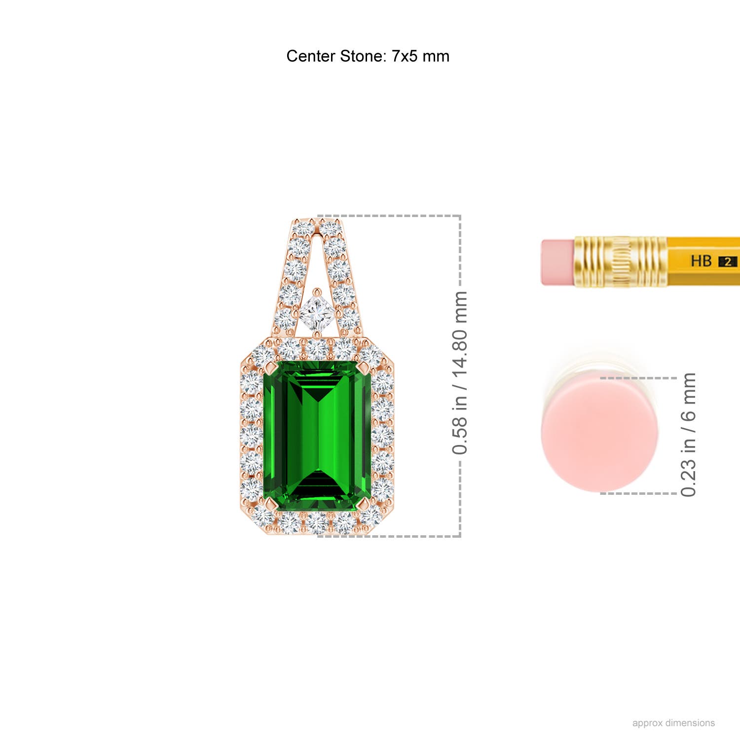 Premium - Lab-Grown Emerald / 1.21 CT / 14 KT Rose Gold